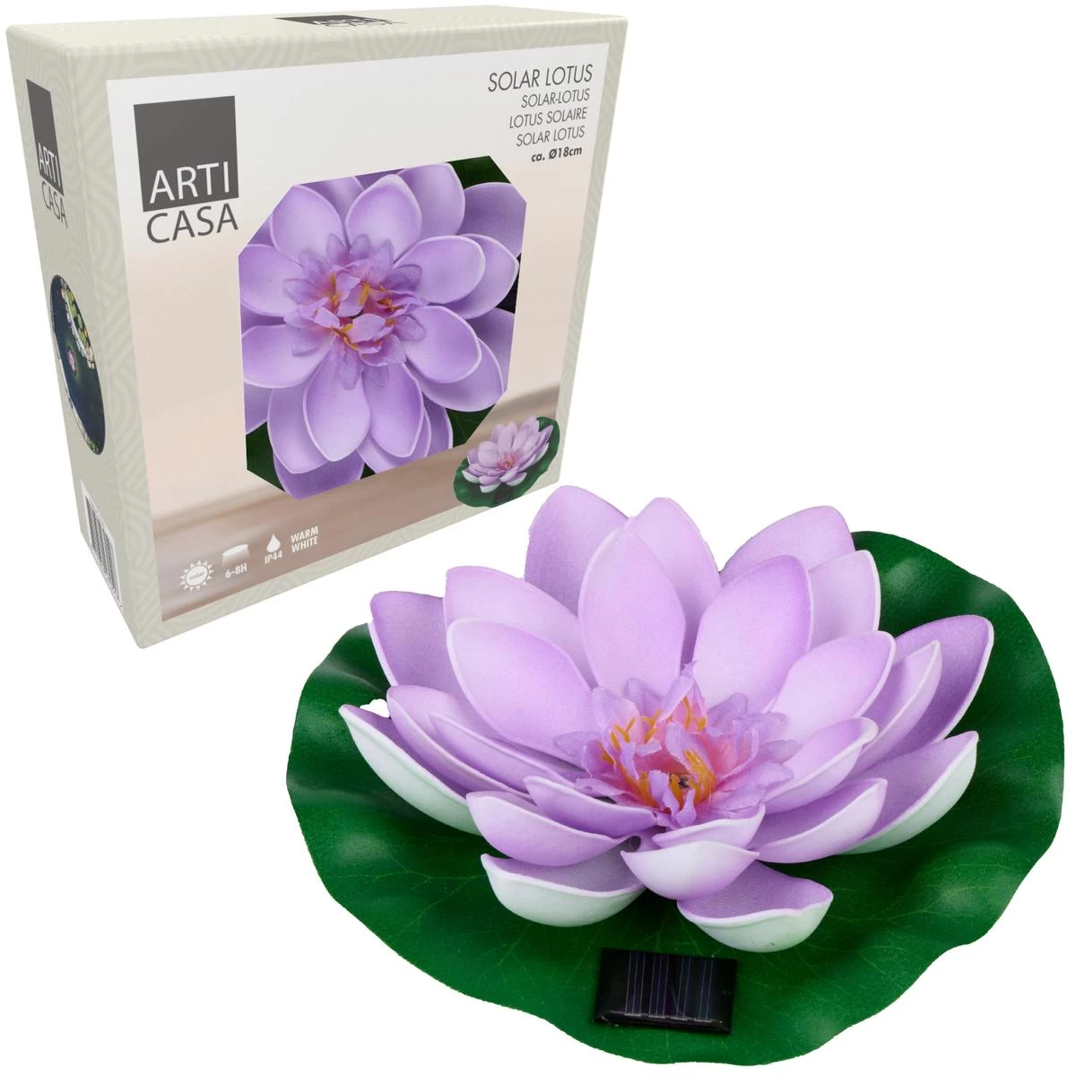 Saulės Vandens Lelijų Lempa 18 Cm Violetinė