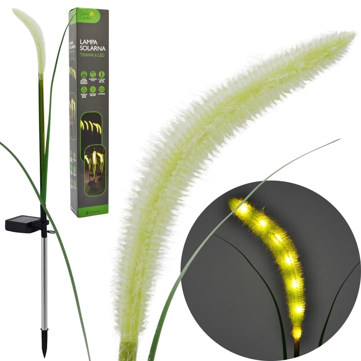 Saulės žolės Lempa 6 Led 75cm