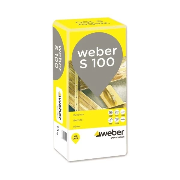 Sausas betono mišinys WEBER S-100, 25kg Sausas betono mišinys WEBER S-100, 25kg