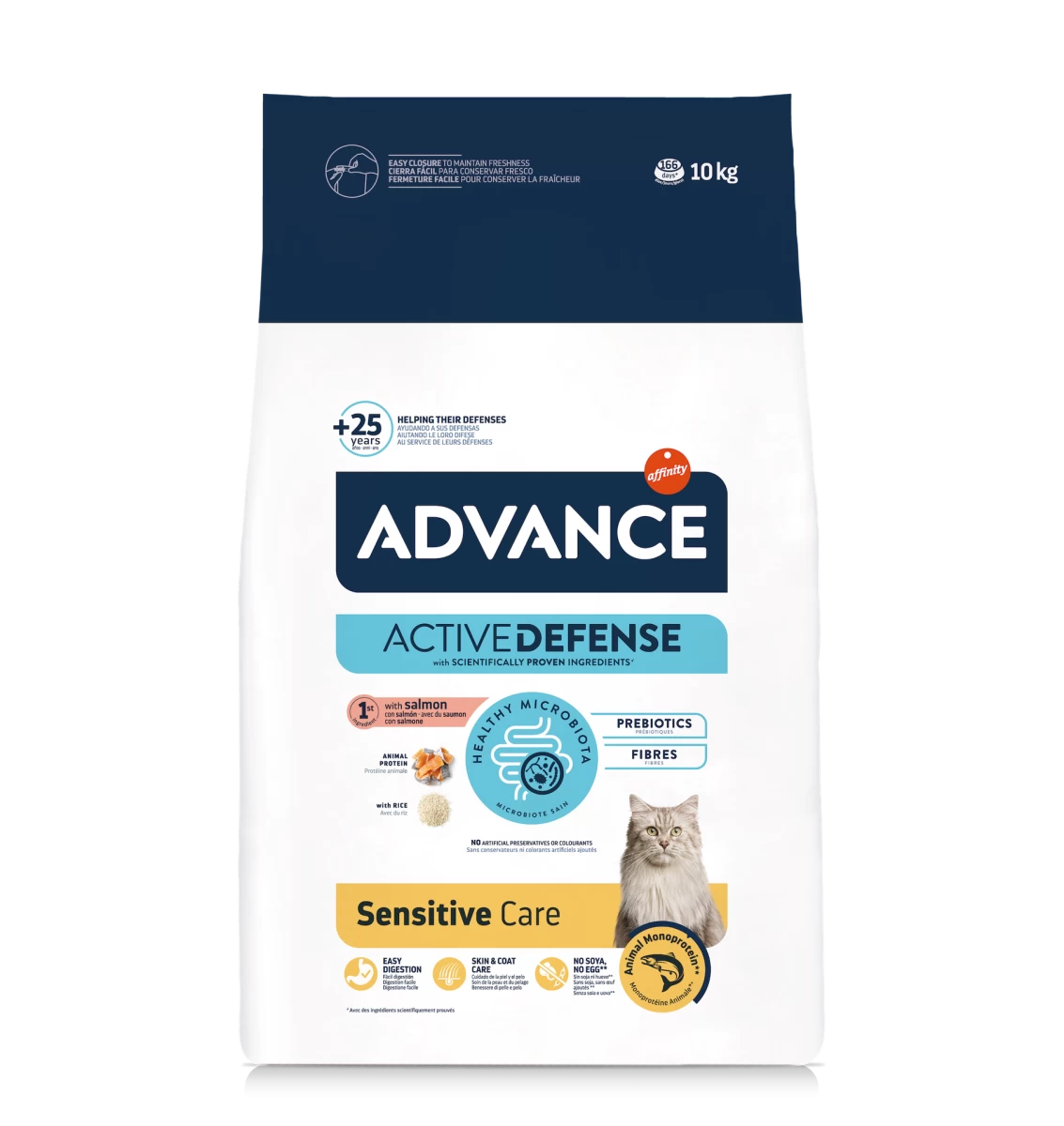 Sausas maistas katėms Advance Adult Sensitive (lašiša, ryžiai) 10 kg