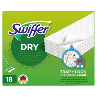 Sausų šluosčių papildymas SWIFFER Sweeper, 18vnt Sausų šluosčių papildymas SWIFFER Sweeper, 18vnt