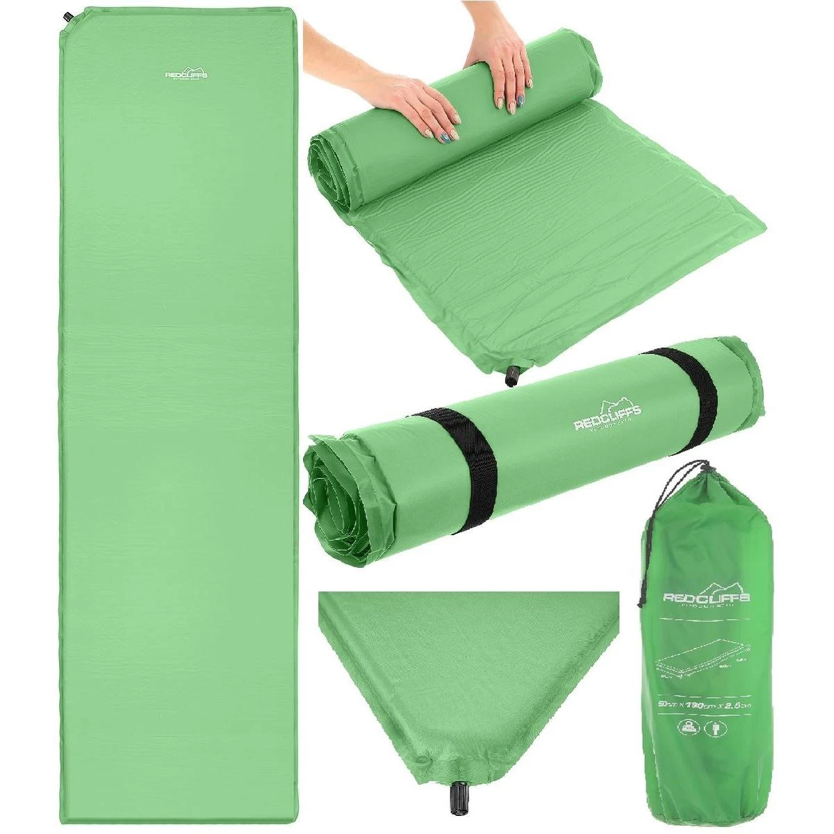 Savaime Pripučiamas Turistinis Kilimėlis 180x50x2,5 Cm Redcliffs Green