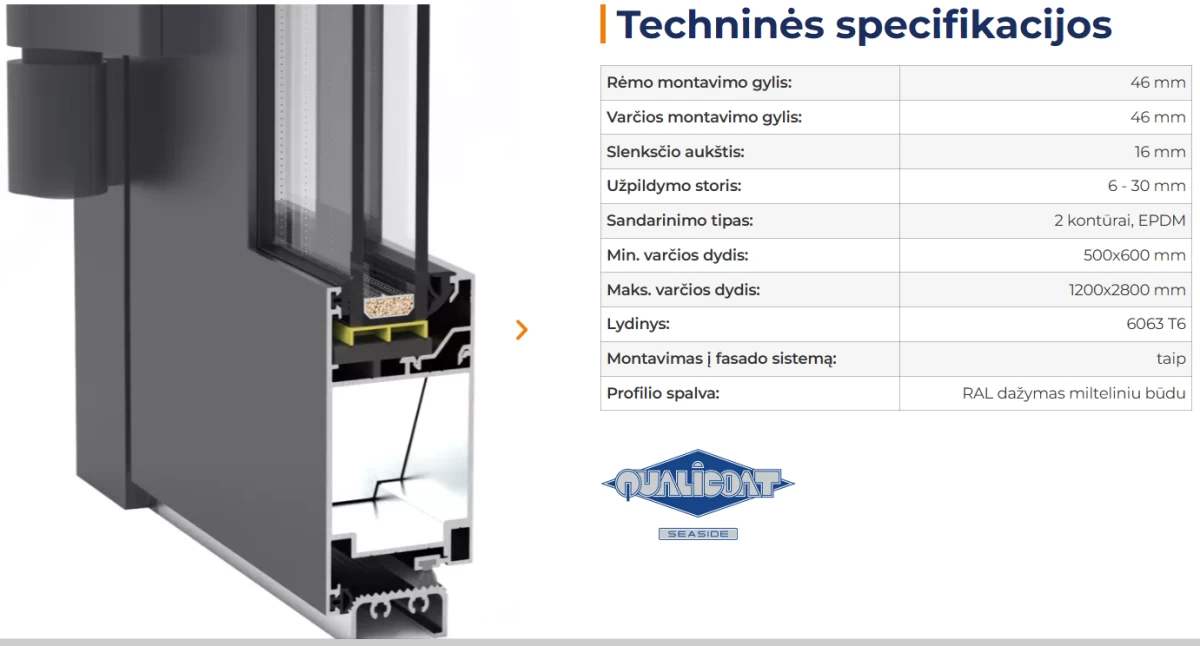 Aliuminio langų ir durų sistemos Framex