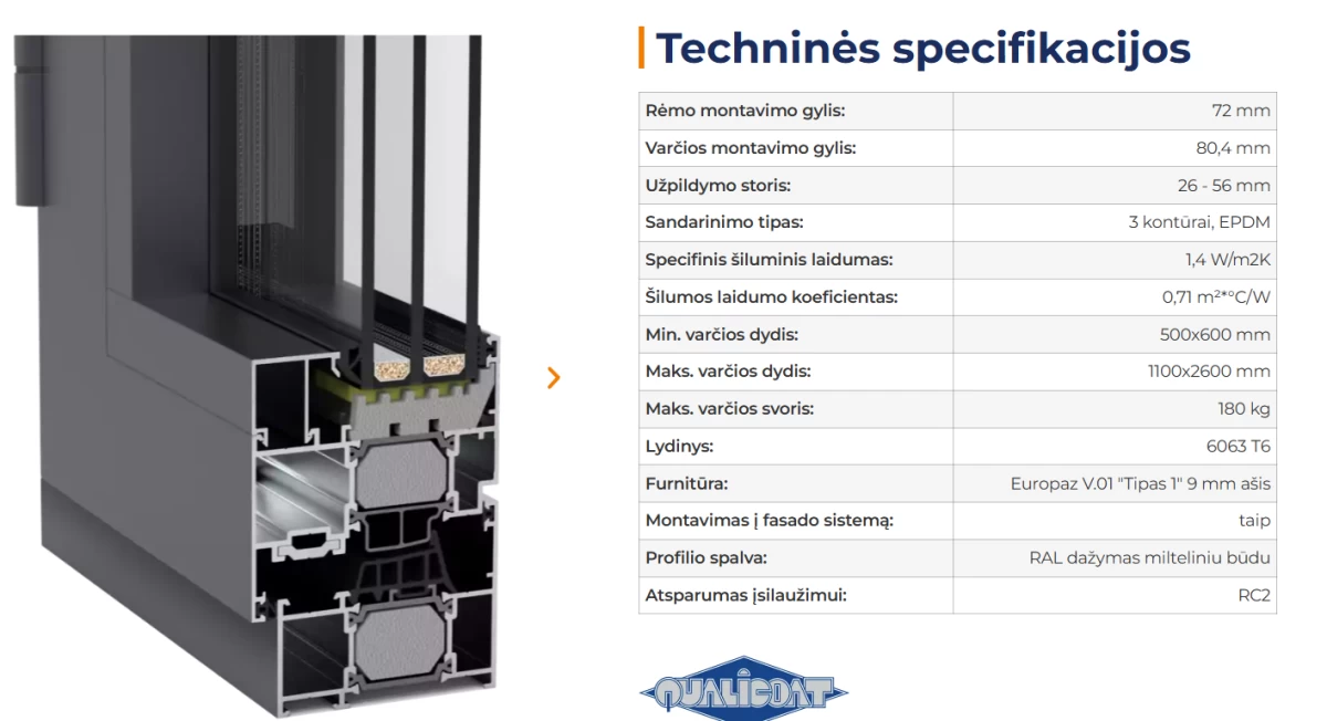 Aliuminio langų ir durų sistemos Framex
