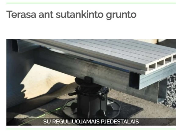 Dvigubo karkaso įrengimas su pjedestalais