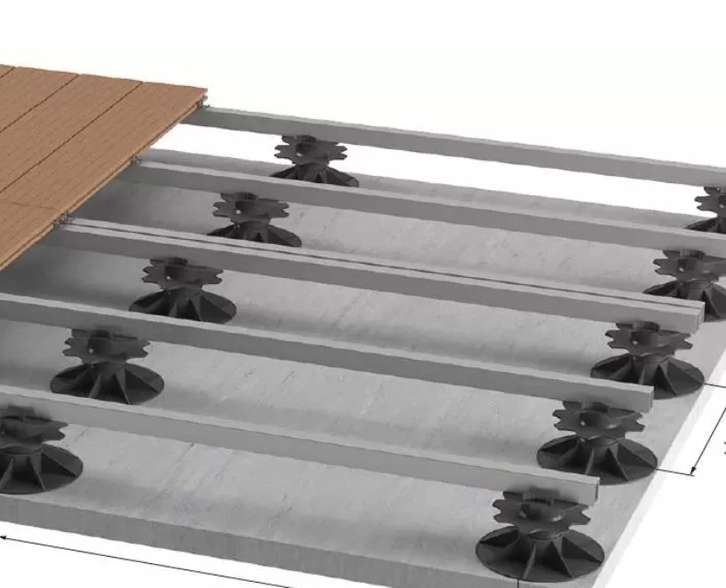 Viengubo karkaso įrengimas su pjedestalais