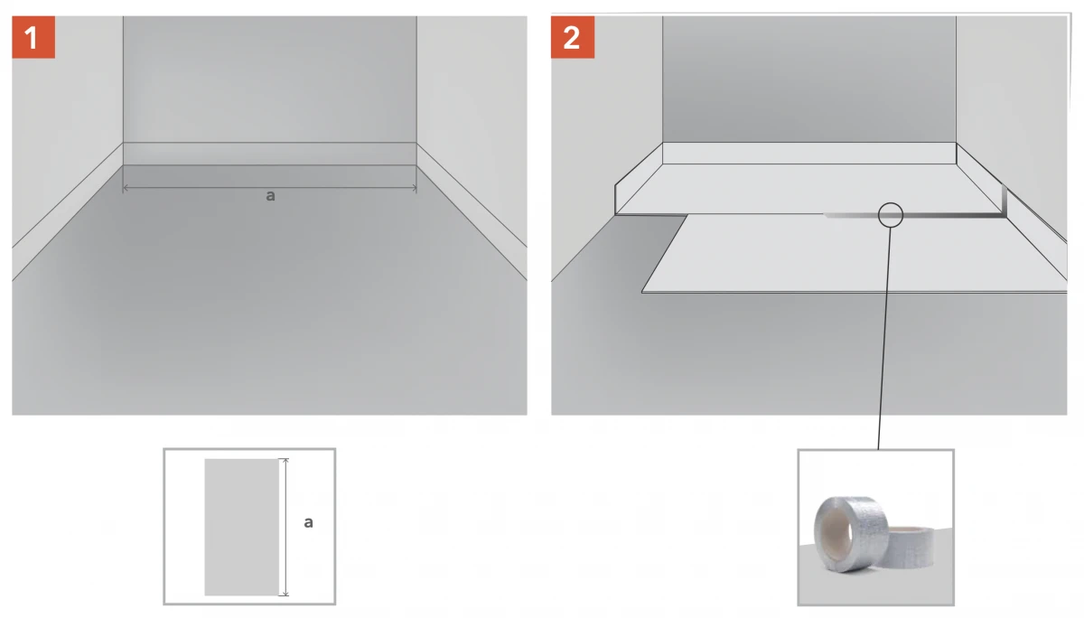 Pigi ir greitai montuojama garso izoliacinė sistema grindims (su betono perdanga) „Standart-4“ montavam instrukcija 1-2