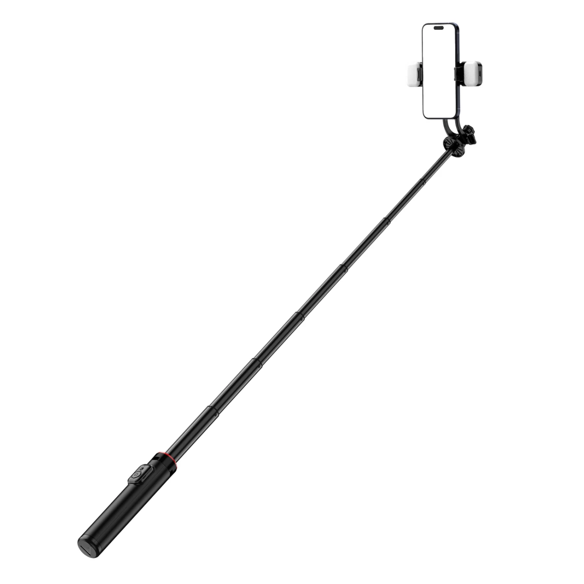 Selfie Lazda Teleskopinė Su Nuotolinio Valdymo Pulteliu + 2x Led Trikojis Telefono Stovas 1,3 M Aliuminis - Juodas Selfie Lazda Teleskopinė Su Nuotolinio Valdymo Pulteliu + 2x Led Trikojis Telefono Stovas 1,3 M Aliuminis - Juodas
