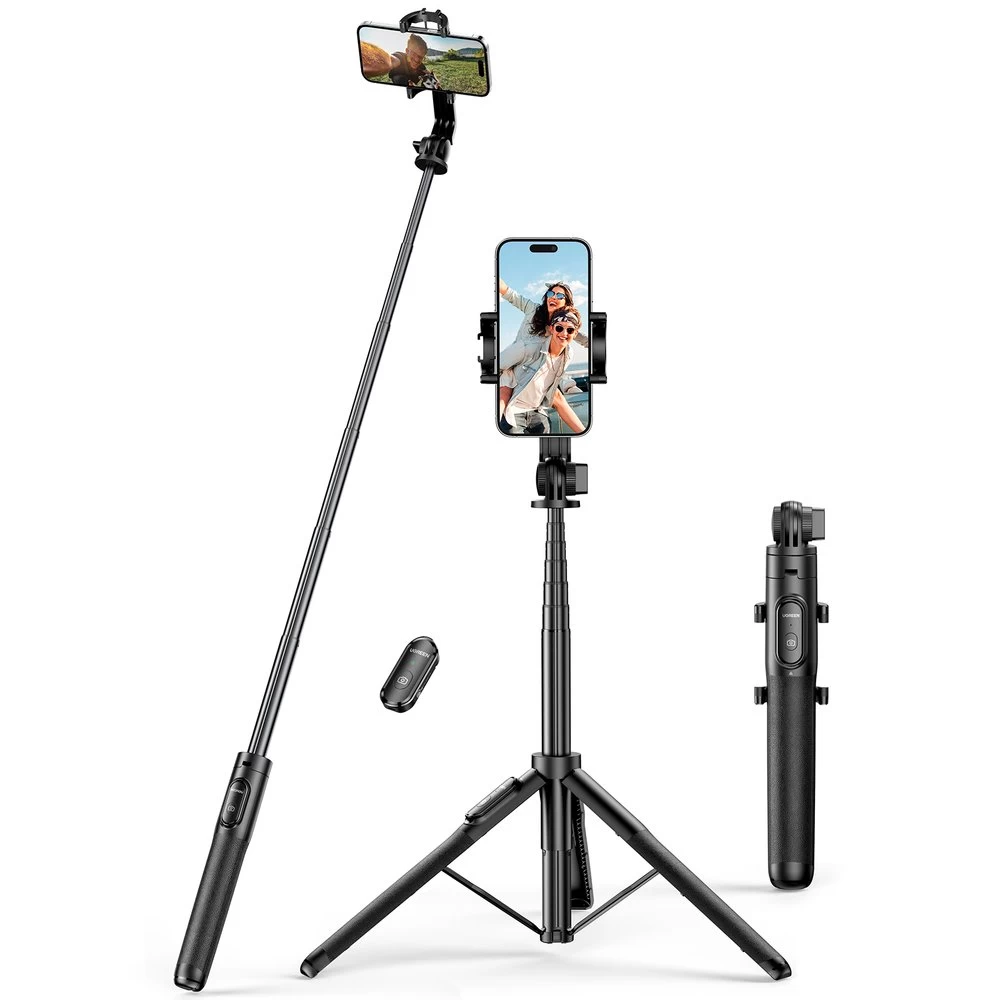 Selfie Lazda Teleskopinis Telefono Stulpas Su Stovu Ir bluetooth Nuotolinio Valdymo Pultu 1,5 M Juodas Selfie Lazda Teleskopinis Telefono Stulpas Su Stovu Ir bluetooth Nuotolinio Valdymo Pultu 1,5 M Juodas