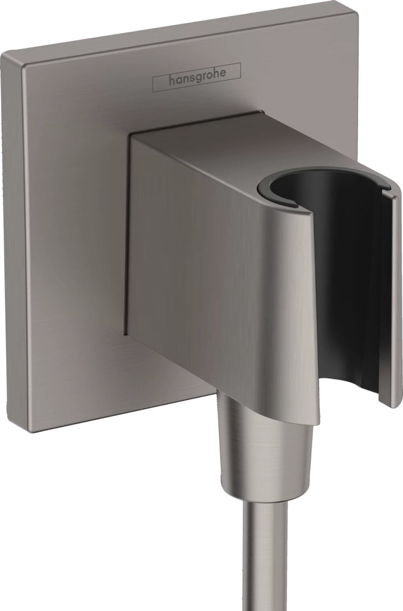 Sieninė jungtis su laikikliu FixFit, Brushed Black Chrome, 26889340