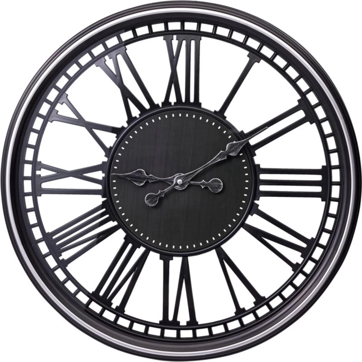 Sieninis Laikrodis Su Romėniškais Skaitmenimis 60 Cm Juodas
