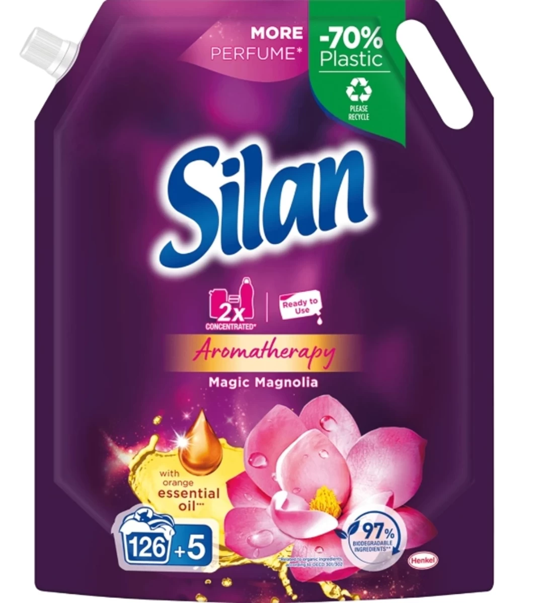Silan Aromatherapy Magic Magnolia Minkštiklis, Atsargų, 1441 Ml