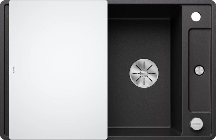 Silgranitinė plautuvė AXIA III 45 S-F SILG PDUR Antracitas Z.GL InFino M.AF su stikline lentele
