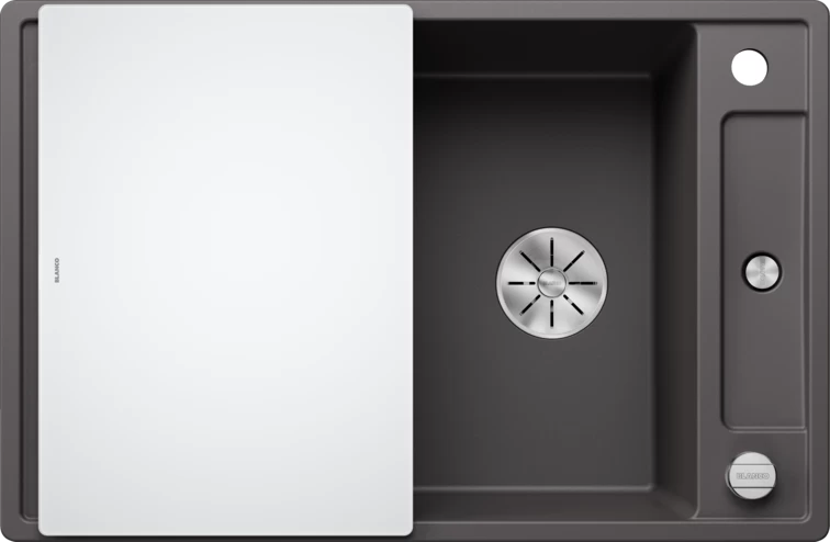 Silgranitinė plautuvė AXIA III 45 S SILG PDUR Pilka Z.GL InFino M.AF su stikline lentele