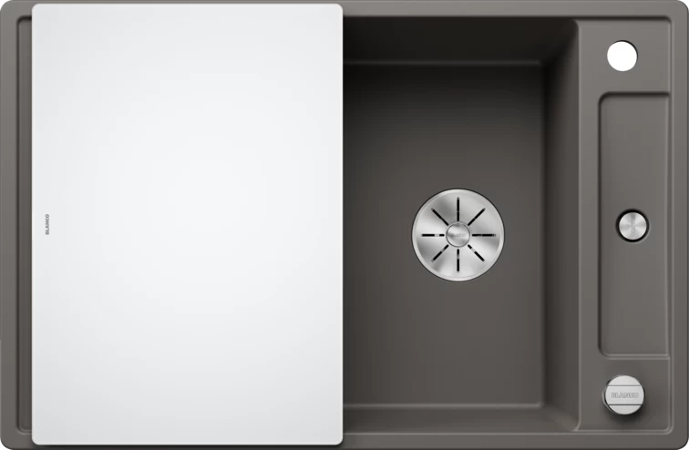 Silgranitinė plautuvė AXIA III 45 S SILG Pilka Z.GL InFino M.AF su stikline lentele