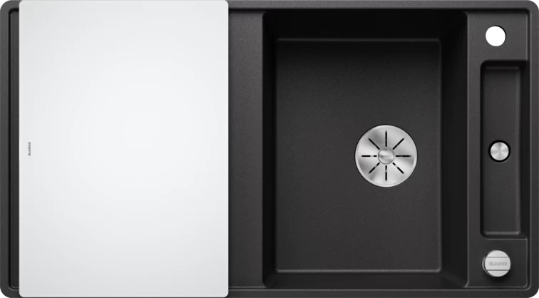 Silgranitinė plautuvė AXIA III 5 S-F SILG PDUR Antracitas Z.GL InFino M.AF su stikline lentele