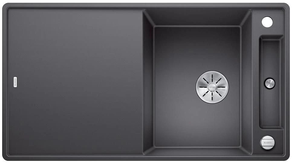 Silgranitinė plautuvė AXIA III 5 S-F SILG PDUR Pilka Z.GL InFino M.AF su stikline lentele