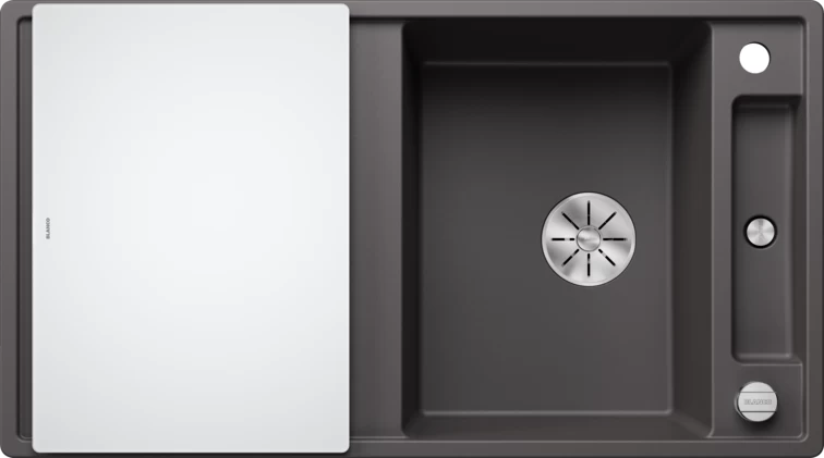 Silgranitinė plautuvė AXIA III 5 S SILG PDUR Pilka Z.GL InFino M.AF su stikline lentele