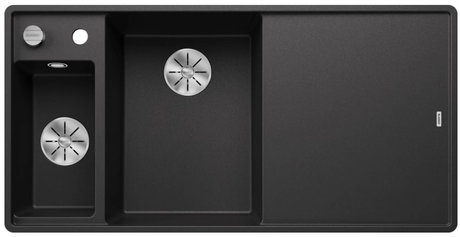 Silgranitinė plautuvė AXIA III 6 S-F LI SILG PDUR Antracitas Z.GL InFino M.AF su stikline lentele ir nuvarvėjimo indu