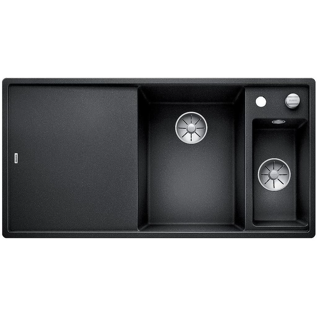 Silgranitinė plautuvė AXIA III 6 S-F RE SILG PDUR Antracitas Z.GL InFino M.AF su stikline lentele ir nuvarvėjimo indu