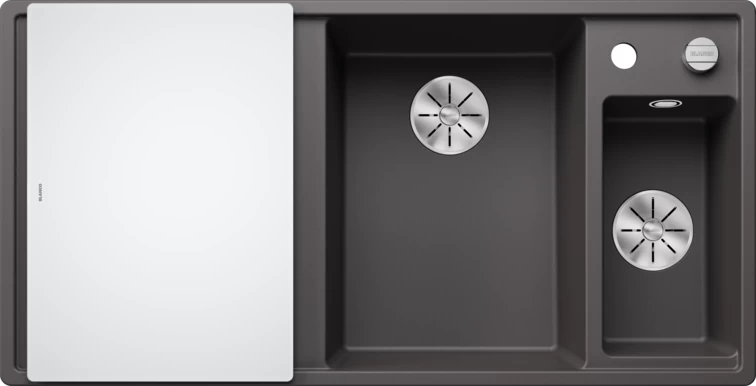Silgranitinė plautuvė AXIA III 6 S RE SILG PDUR Pilka Z.GL InFino M.AF su stikline lentele ir nuvarvėjimo indu
