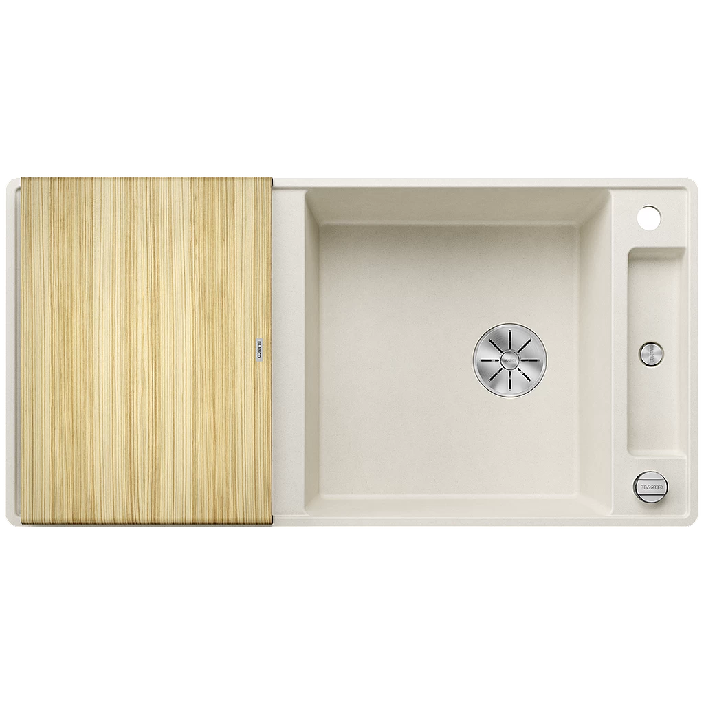 Silgranitinė plautuvė AXIA III XL 6 S-F SILG Balta Z.ES InFino M.AF su medine lentele