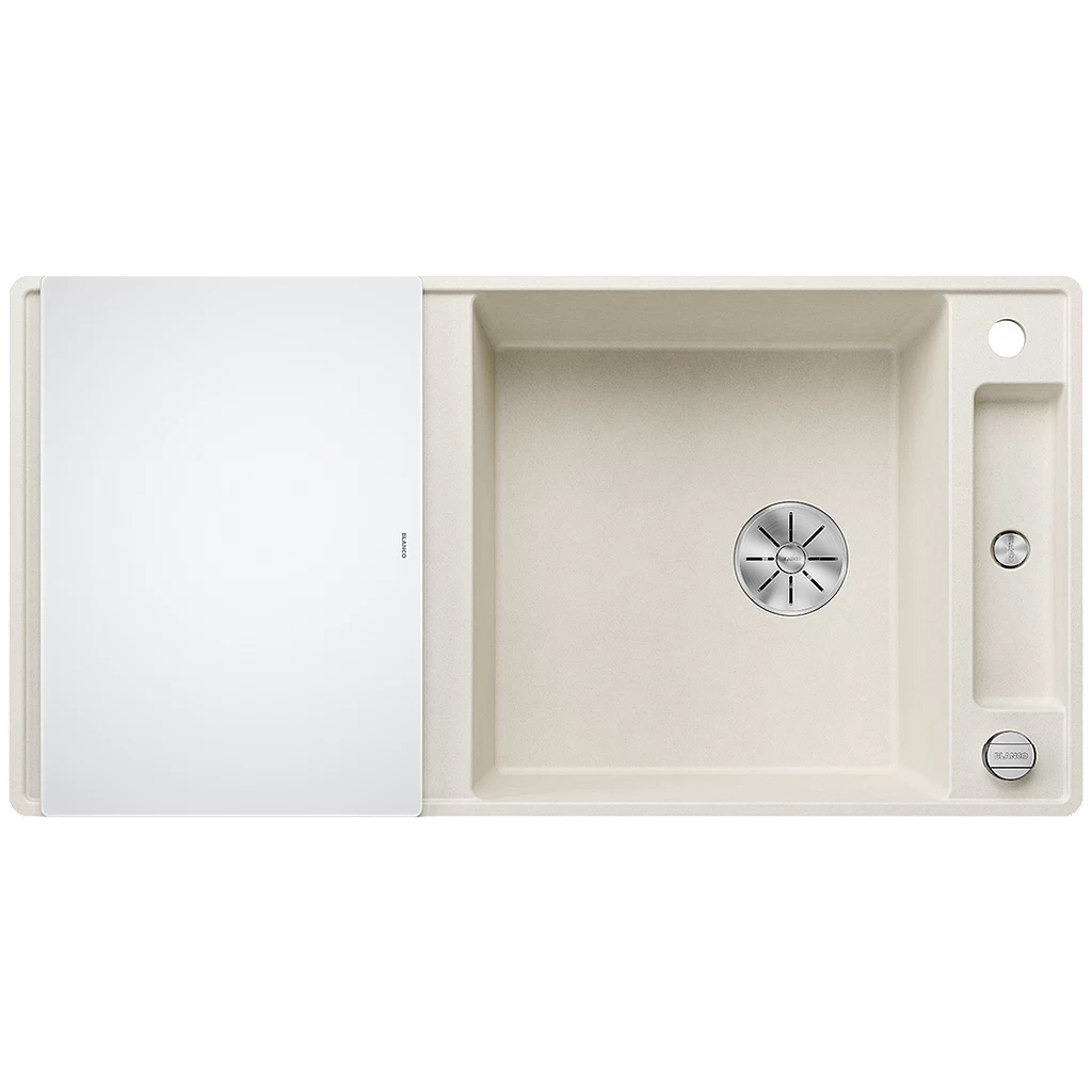 Silgranitinė plautuvė AXIA III XL 6 S-F SILG Balta Z.GL InFino M.AF su stikline lentele