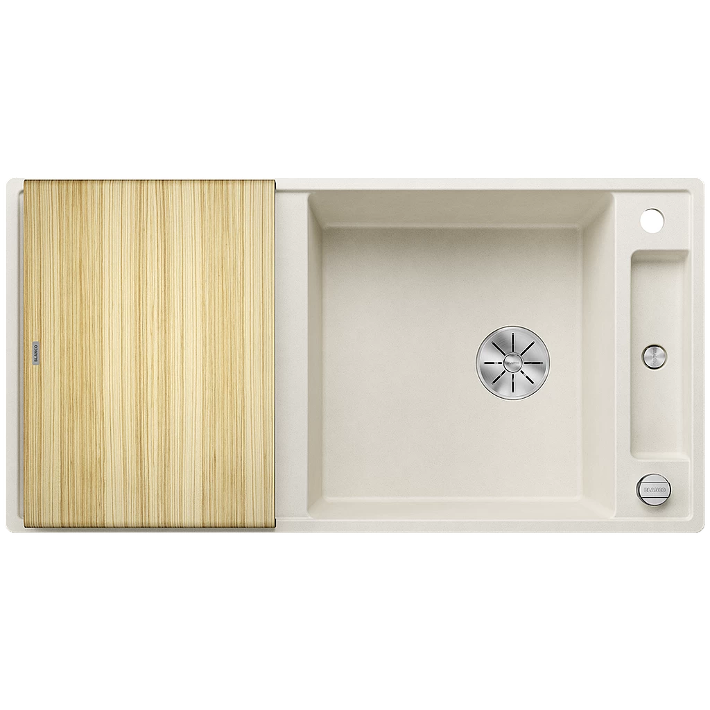 Silgranitinė plautuvė AXIA III XL 6 S SILG Balta Z.ES InFino M.AF su medine lentele