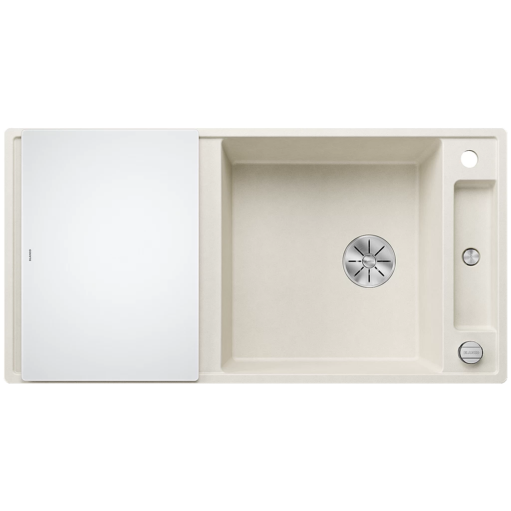 Silgranitinė plautuvė AXIA III XL 6 S SILG Balta Z.GL InFino M.AF su stikline lentele