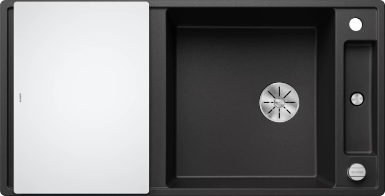 Silgranitinė plautuvė AXIA III XL 6 S SILG PDUR Antracitas Z.GL InFino M.AF su stikline lentele