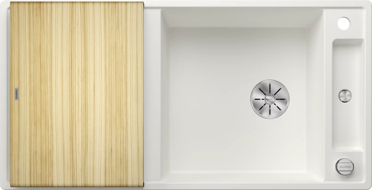 Silgranitinė plautuvė AXIA III XL 6 S SILG PDUR Balta Z.ES InFino M.AF su medine lentele