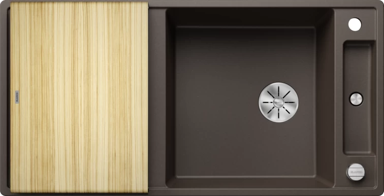 Silgranitinė plautuvė AXIA III XL 6 S SILG PDUR Ruda Z.ES InFino M.AF su medine lentele