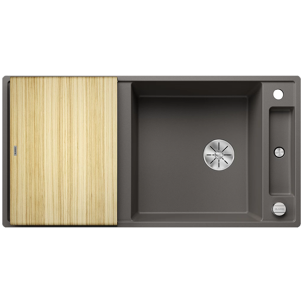 Silgranitinė plautuvė AXIA III XL 6 S SILG Pilka Z.ES InFino M.AF su medine lentele