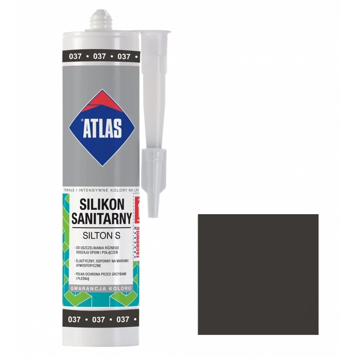 Silikonas ATLAS Silton S 037-N, 280ml grafito sp.