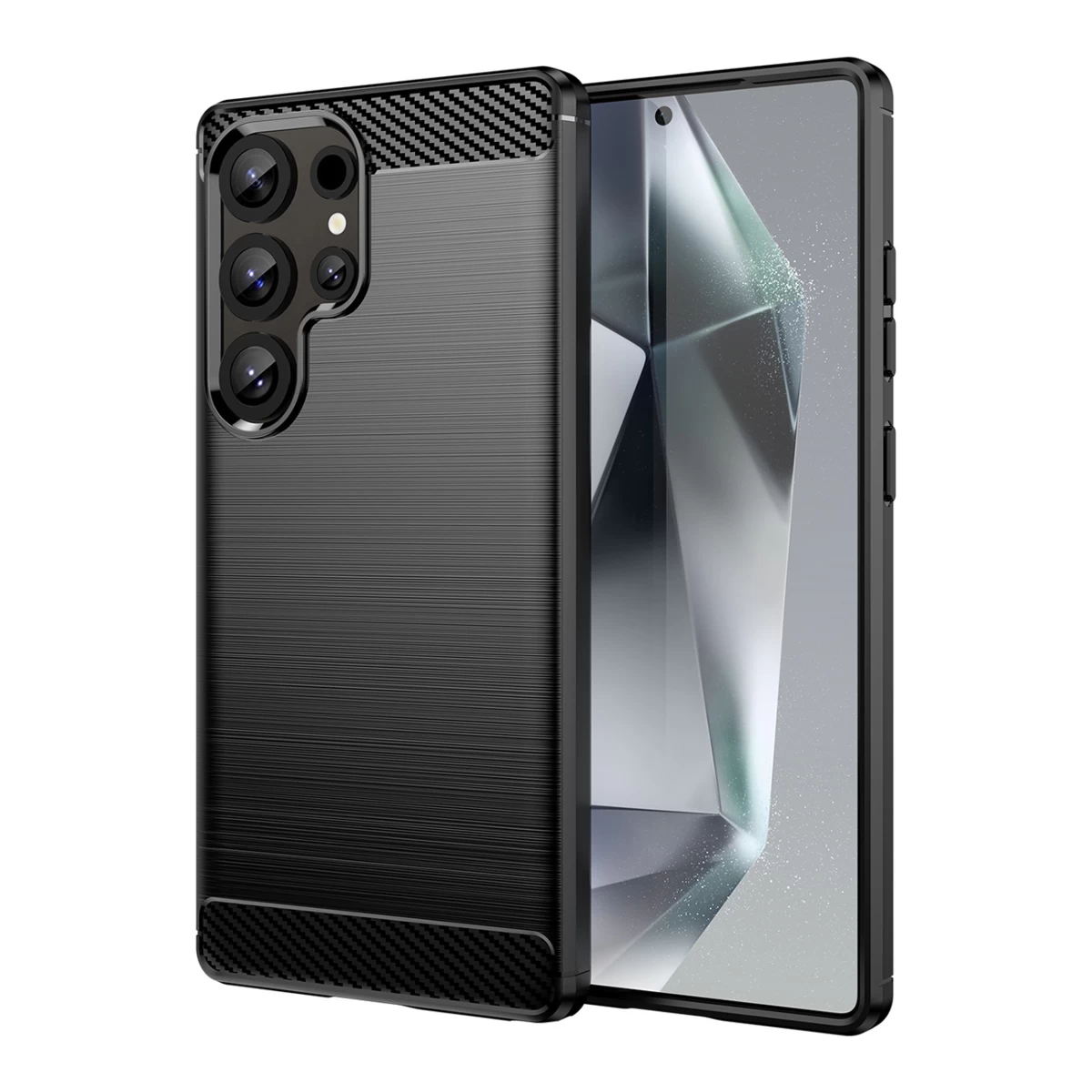 Silikoninė įmautė samsung Galaxy S25 Ultra Carbon Dėklui - Juoda