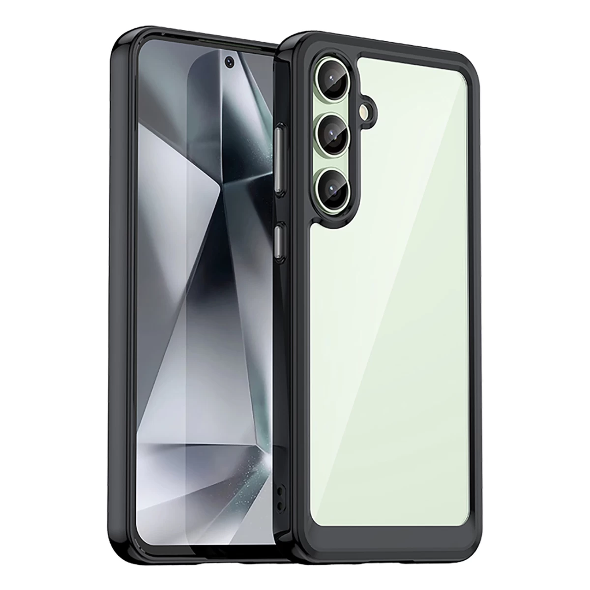 Silikoninė įmautė Su Geliniu Rėmeliu, Skirta samsung Galaxy S24 Fe Outer Space Case - Juoda