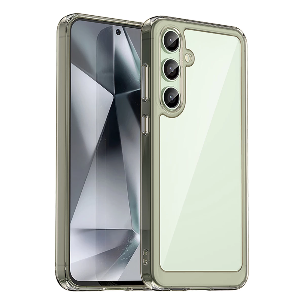 Silikoninė įmautė Su Geliniu Rėmeliu, Skirta samsung Galaxy S24 Fe Outer Space Case - Skaidri Ir Juoda
