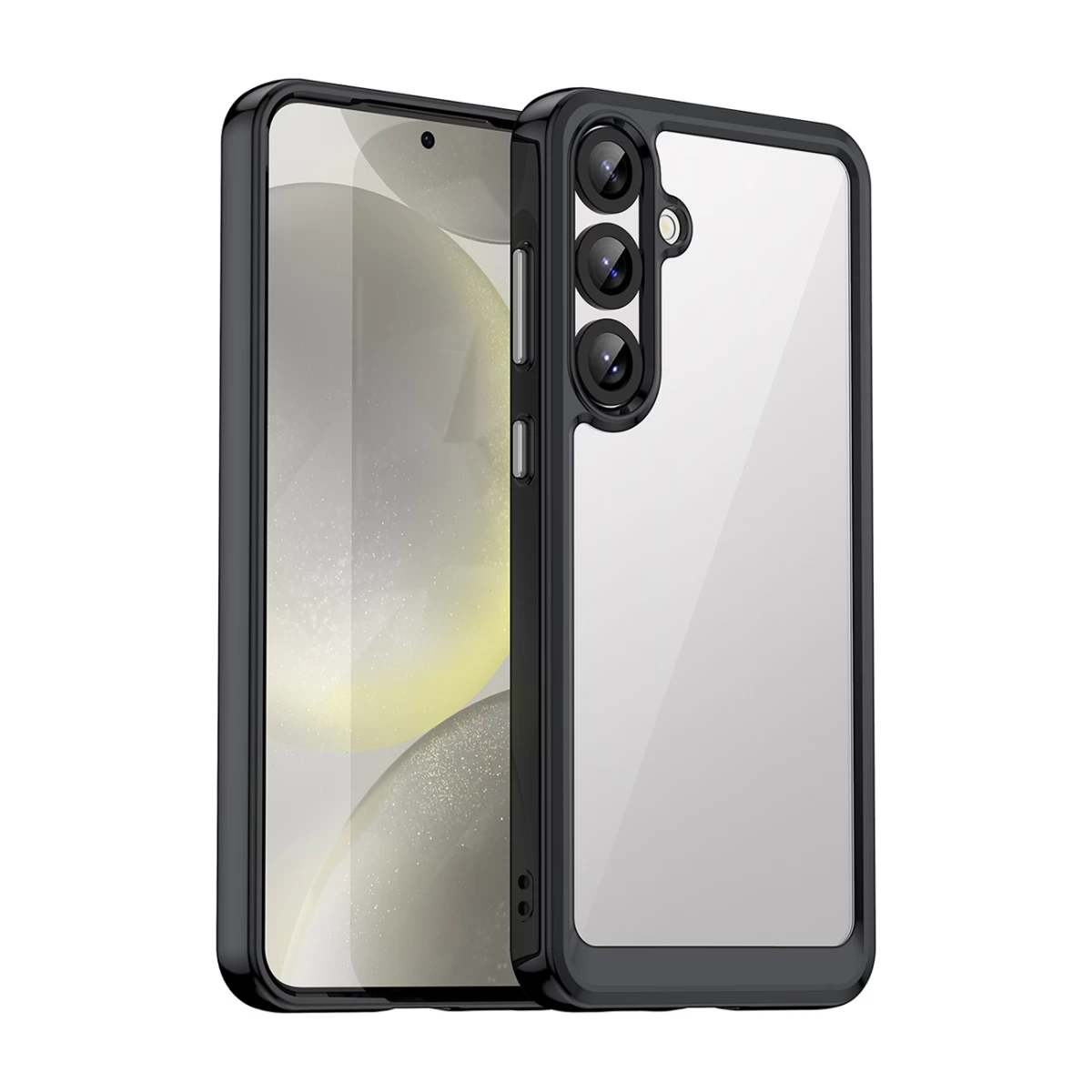 Silikoninė įmautė Su Geliniu Rėmeliu, Skirta samsung Galaxy S25+ Outer Space Case - Juoda