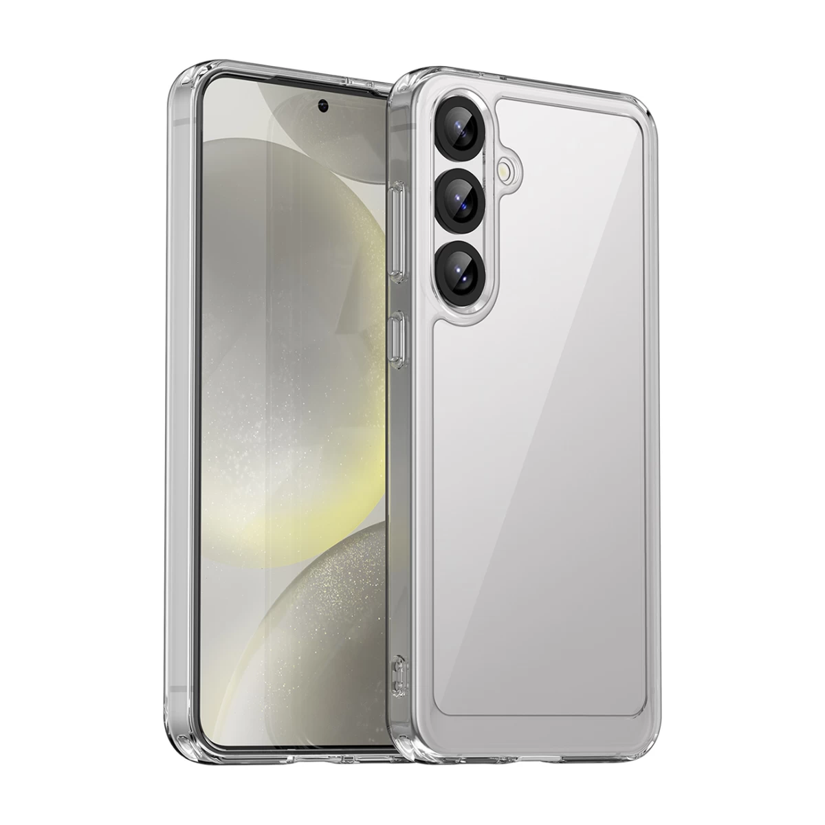 Silikoninė įmautė Su Geliniu Rėmeliu, Skirta samsung Galaxy S25+ Outer Space Case - Skaidri