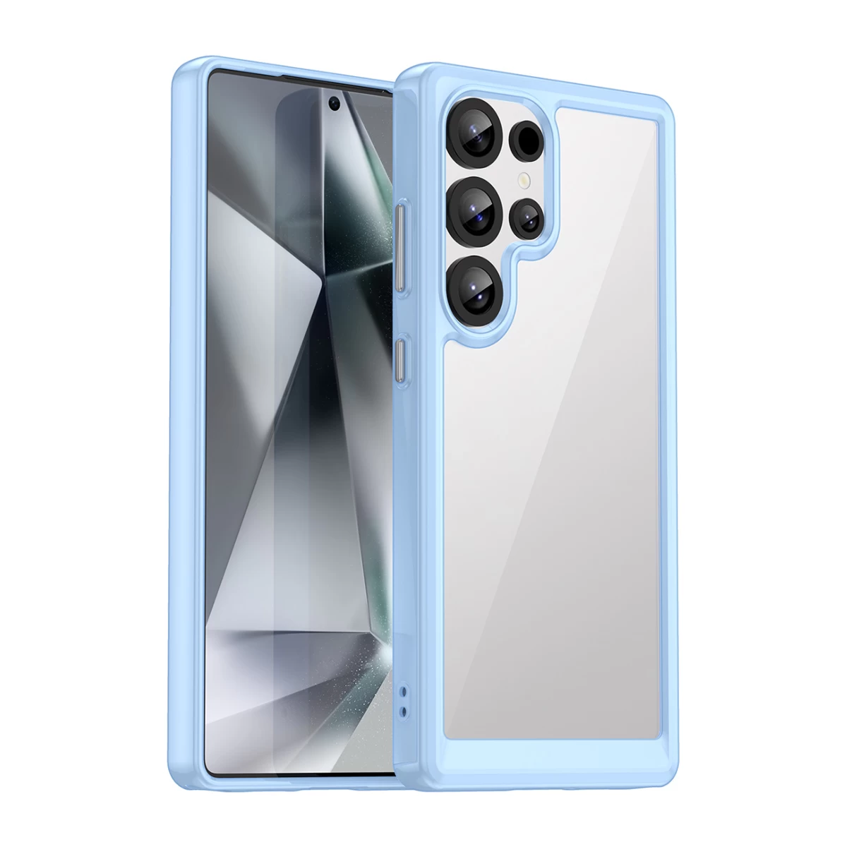 Silikoninė įmautė Su Geliniu Rėmeliu, Skirta samsung Galaxy S25 Ultra Outer Space Case - Mėlyna