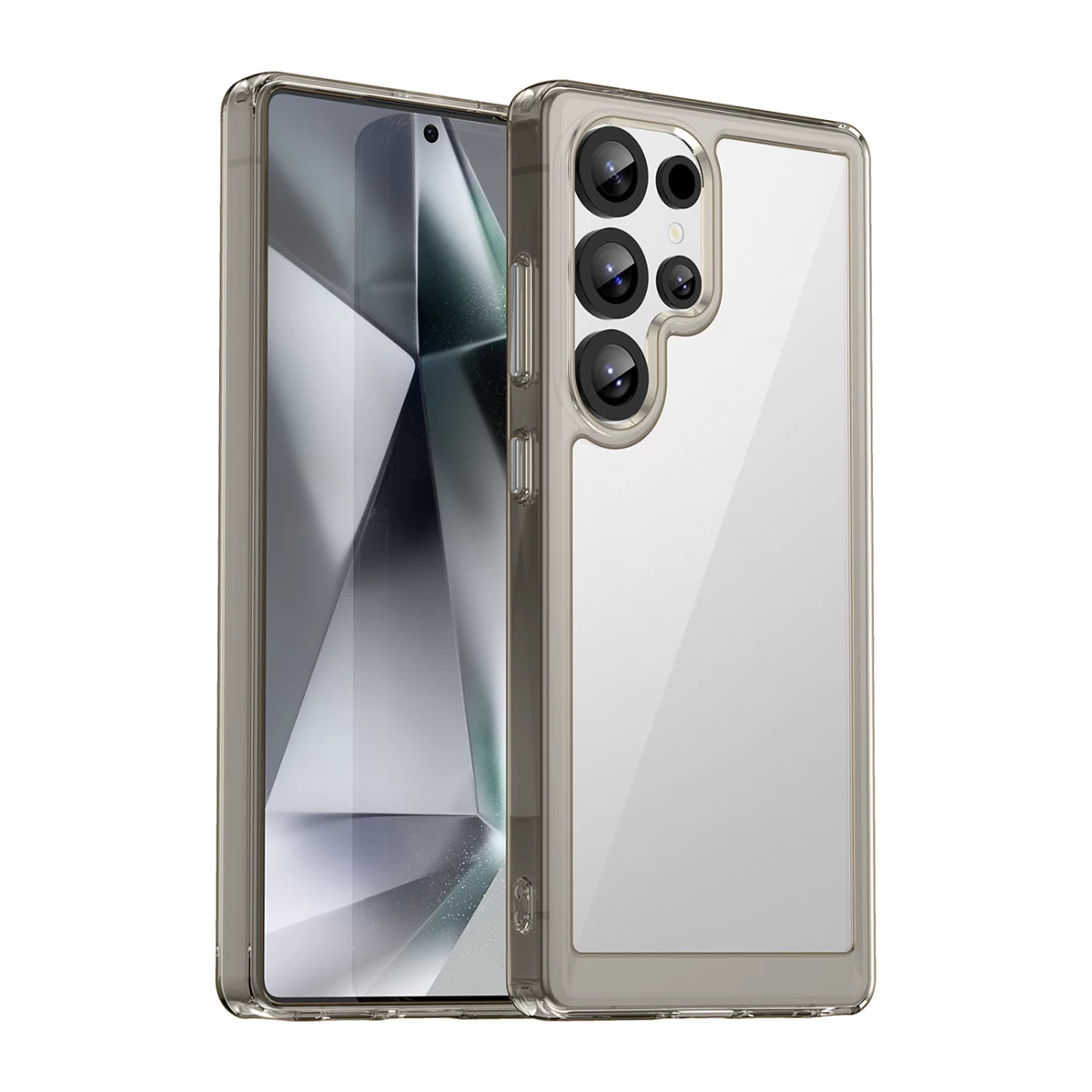 Silikoninė įmautė Su Geliniu Rėmeliu, Skirta samsung Galaxy S25 Ultra Outer Space Case - Skaidri Juoda