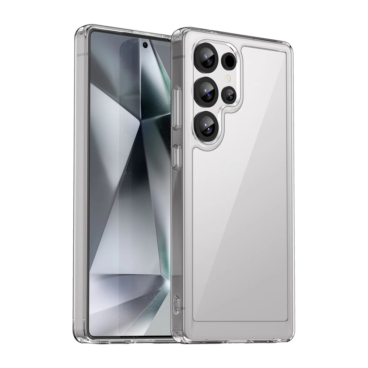 Silikoninė įmautė Su Geliniu Rėmeliu, Skirta samsung Galaxy S25 Ultra Outer Space Case - Skaidri