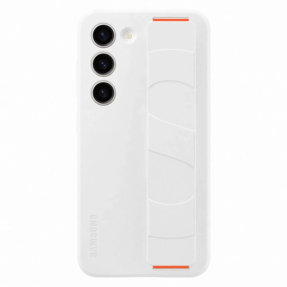 Silikoninė įmautė Su Riešo Dirželiu Samsung Galaxy S23 Silicone Grip Cover White