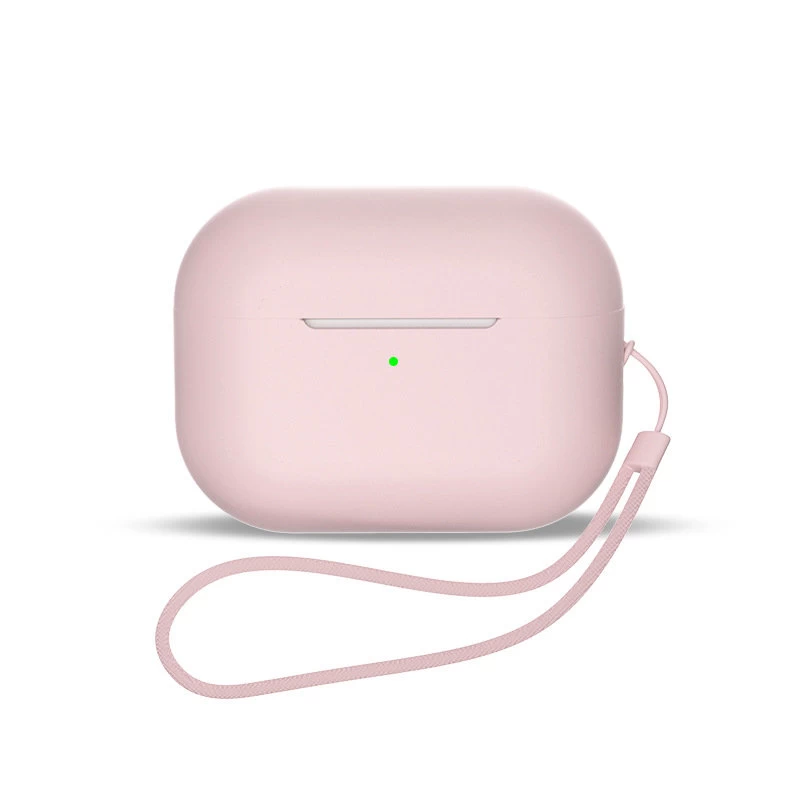 Silikoninis Dėklas airpods 1 / 2 + Riešo Dirželis Rožinės Spalvos