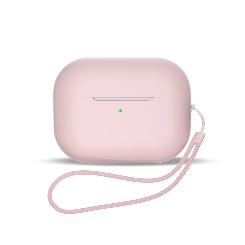 Silikoninis Dėklas airpods 3 + Riešo Dirželis Su Rausvu Dirželiu