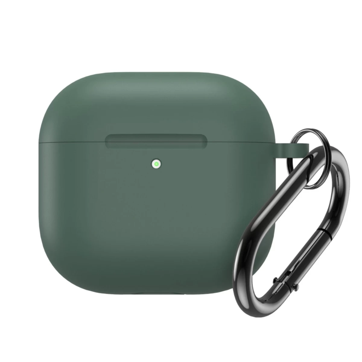 Silikoninis Dėklas airpods 4 Su Karabinu - žalias