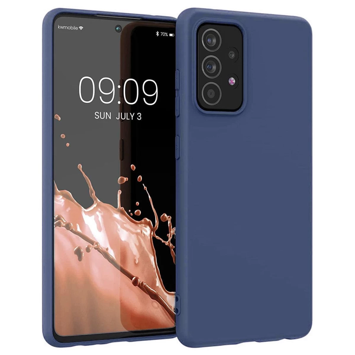 Silikoninis Dėklas Lankstus Silikoninis Dėklas Samsung Galaxy A22 4g Mėlynas