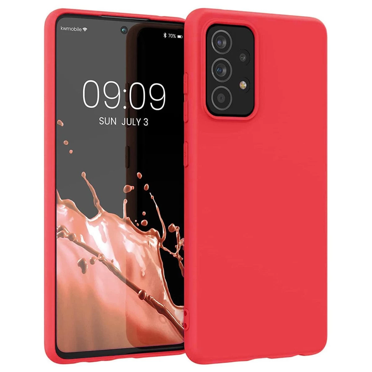 Silikoninis Dėklas Lankstus Silikoninis Dėklas Samsung Galaxy A22 4g Raudonas