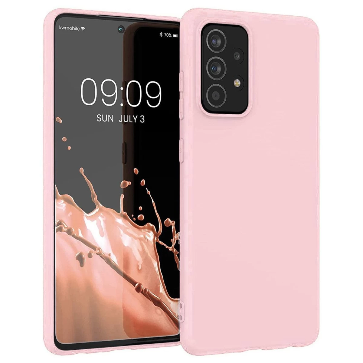 Silikoninis Dėklas Lankstus Silikoninis Dėklas Samsung Galaxy A22 4g Rožinis