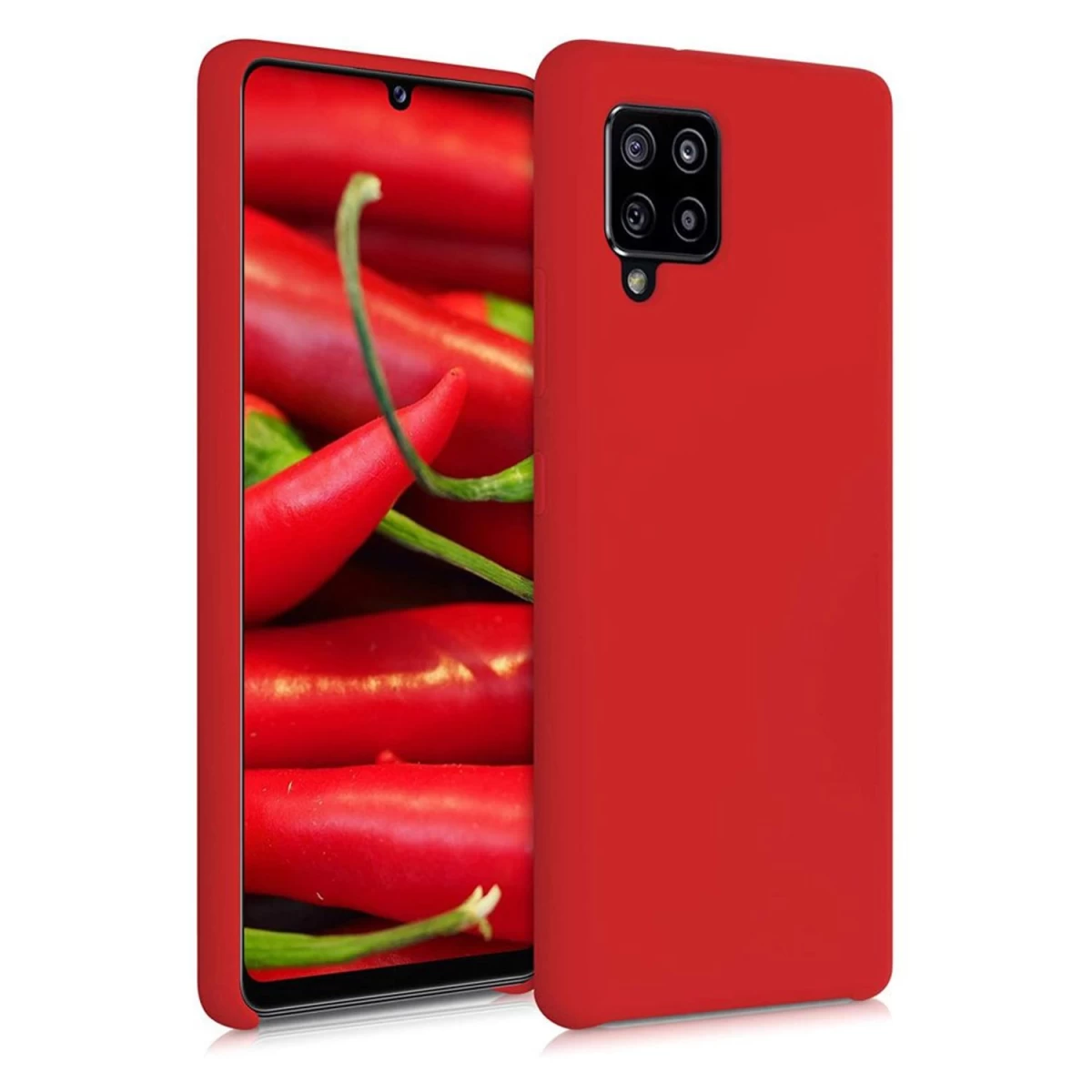 Silikoninis Dėklas Lankstus Silikoninis Dėklas Samsung Galaxy A42 5g Raudonas